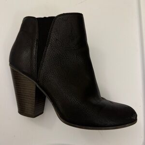 Fergalicious Punch Black Leather Ankle Boots Booties